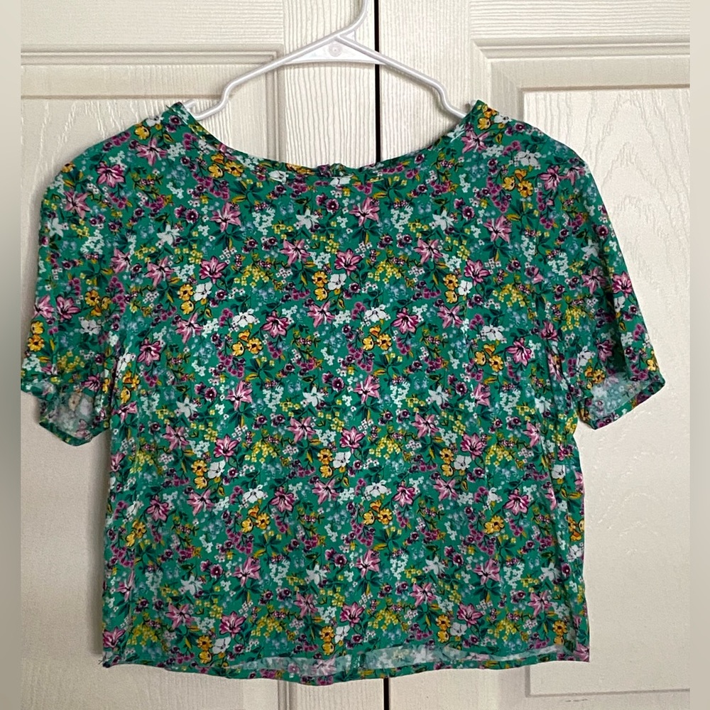 Divided by H&M Cropped Floral Tee